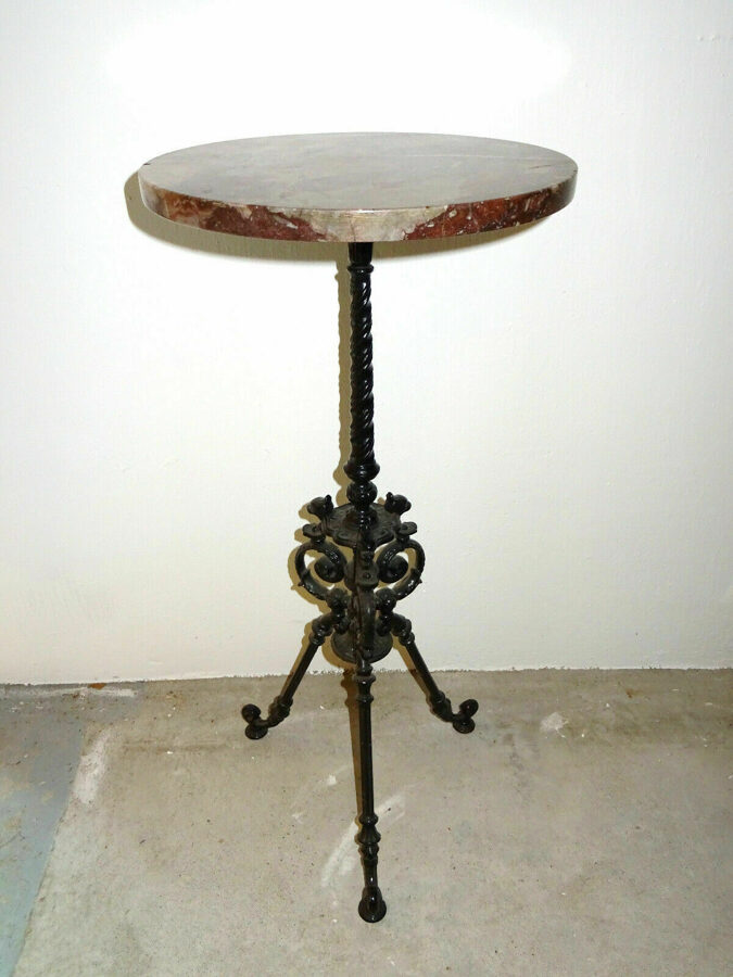 Paul Koch um 1870 Hanau Tisch Beistelltisch Marmor Zimmermann EGZ 77cm selten