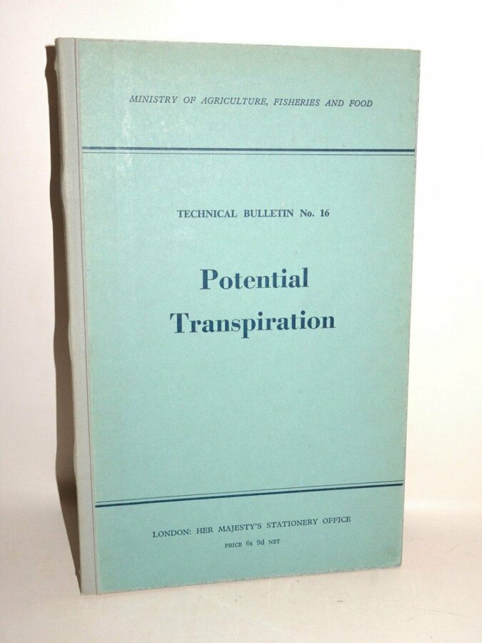 Technical Bulletin No. 16. Potential Transpiration. For use in Irrigation 1967