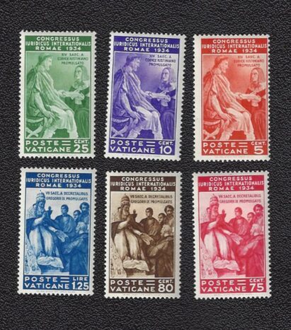 Briefmarken Vatikan Michel Nummer 45-50 postfrisch Congressus Romae 1934