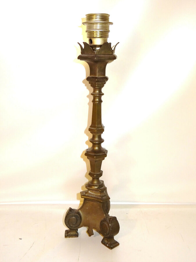 Antiker Kerzenhalter Kerzenständer um 1890 elektrifiziert ohne Kabel H:ca.:44cm