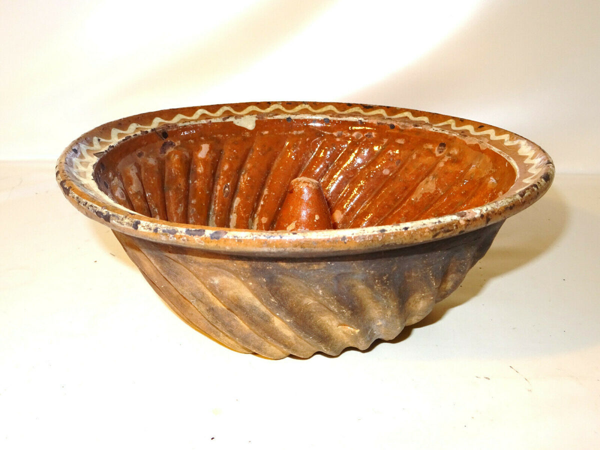 Guglhupf Antike Backform Kuchenform Biedermeier Keramik/Ton Antik Hafnerware 