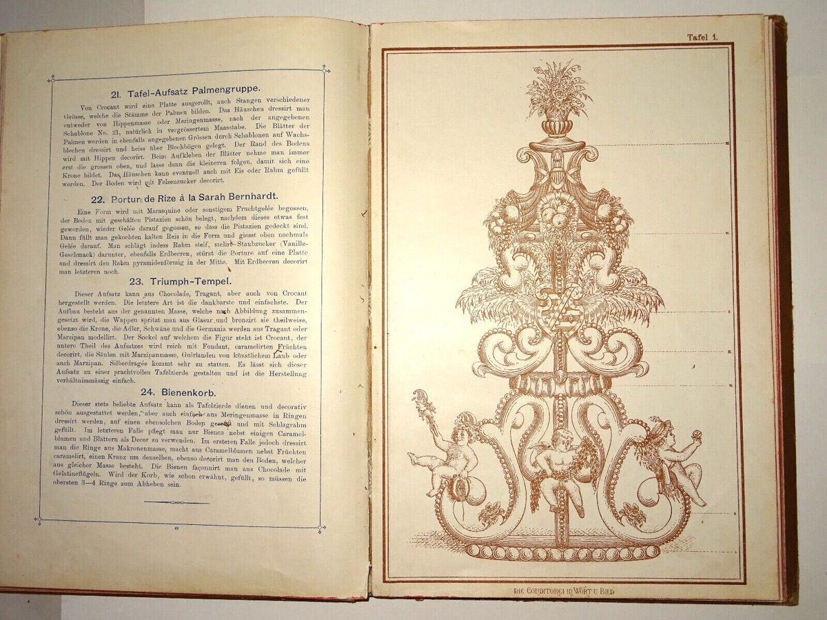 Gruber: Die Conditorei in Wort und Bild Musterzeichnungen und Erläuterungen 1899