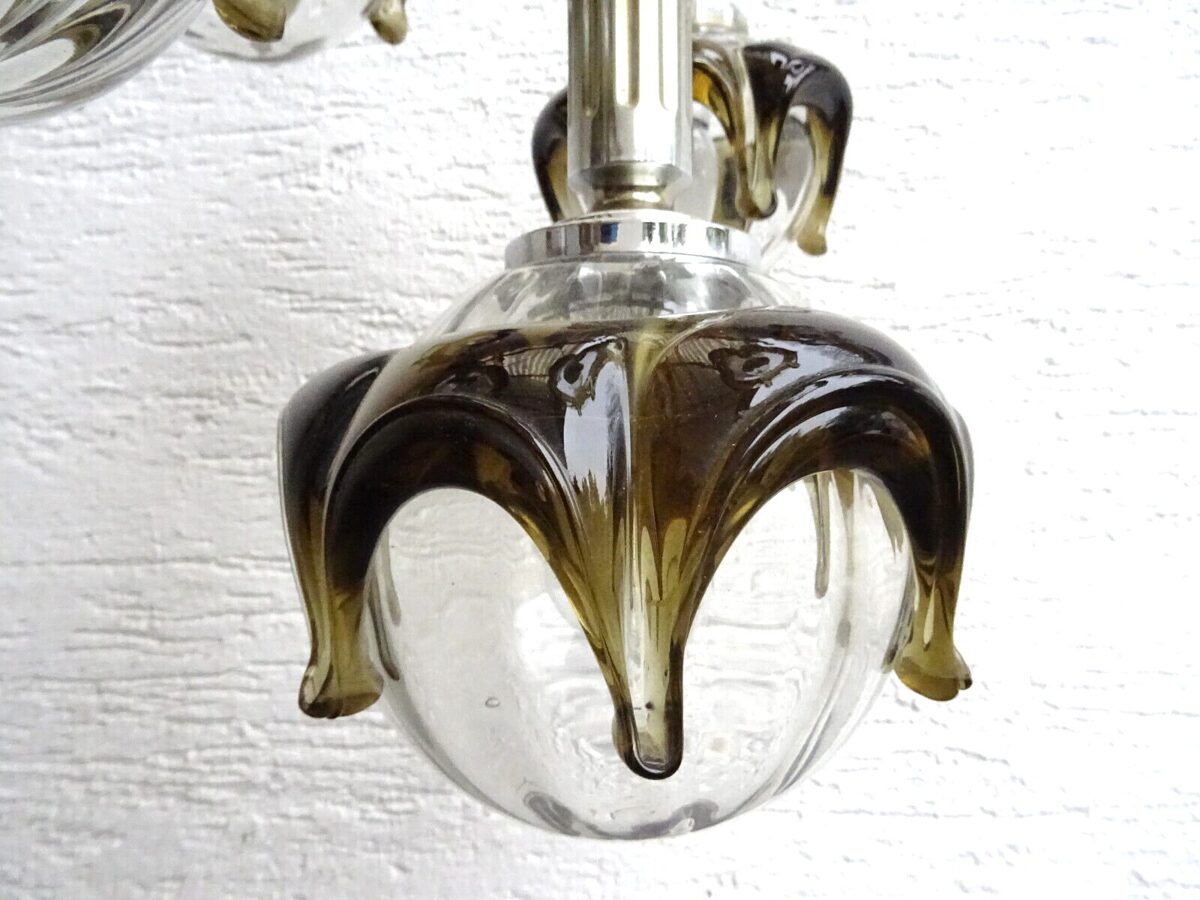 Kaskadenlampe Glas Design "Murano? Vintage 60s 70s RARE Hängelampe Leuchte 125cm