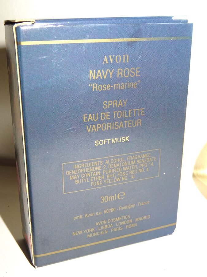 Avon NAVY ROSE Rose-marine 30ml Flakon Vintage Vaporisateur Eau de Toilette NEU