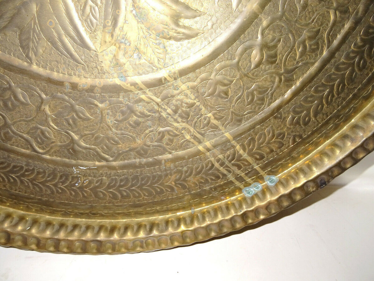 Tablett Teetablett Orient, Messing Kupfer Orientalisch Osmanisches Reich Ø:81cm