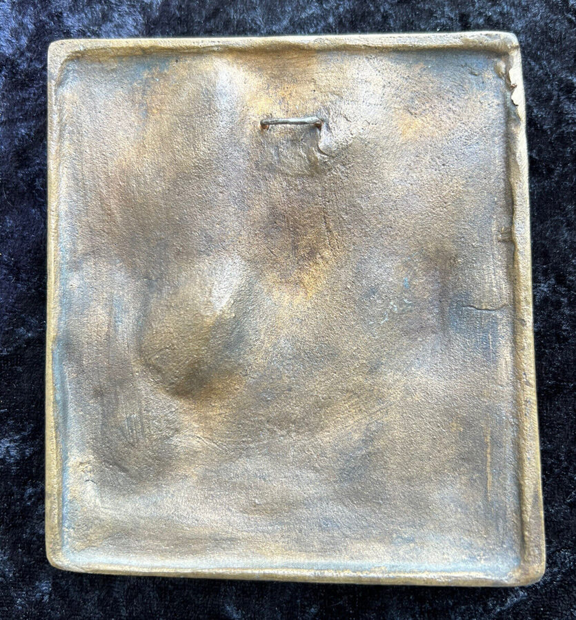 Karl Kluth / singende Kinder, Bronze Relief Platte signiert 12x11cm
