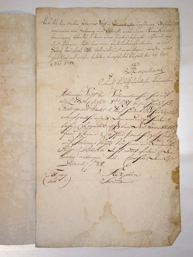 1789 Dokument Urkunde, Handschrift Adel Graf Hessen Landgraf Wilhelm? Isenburg?