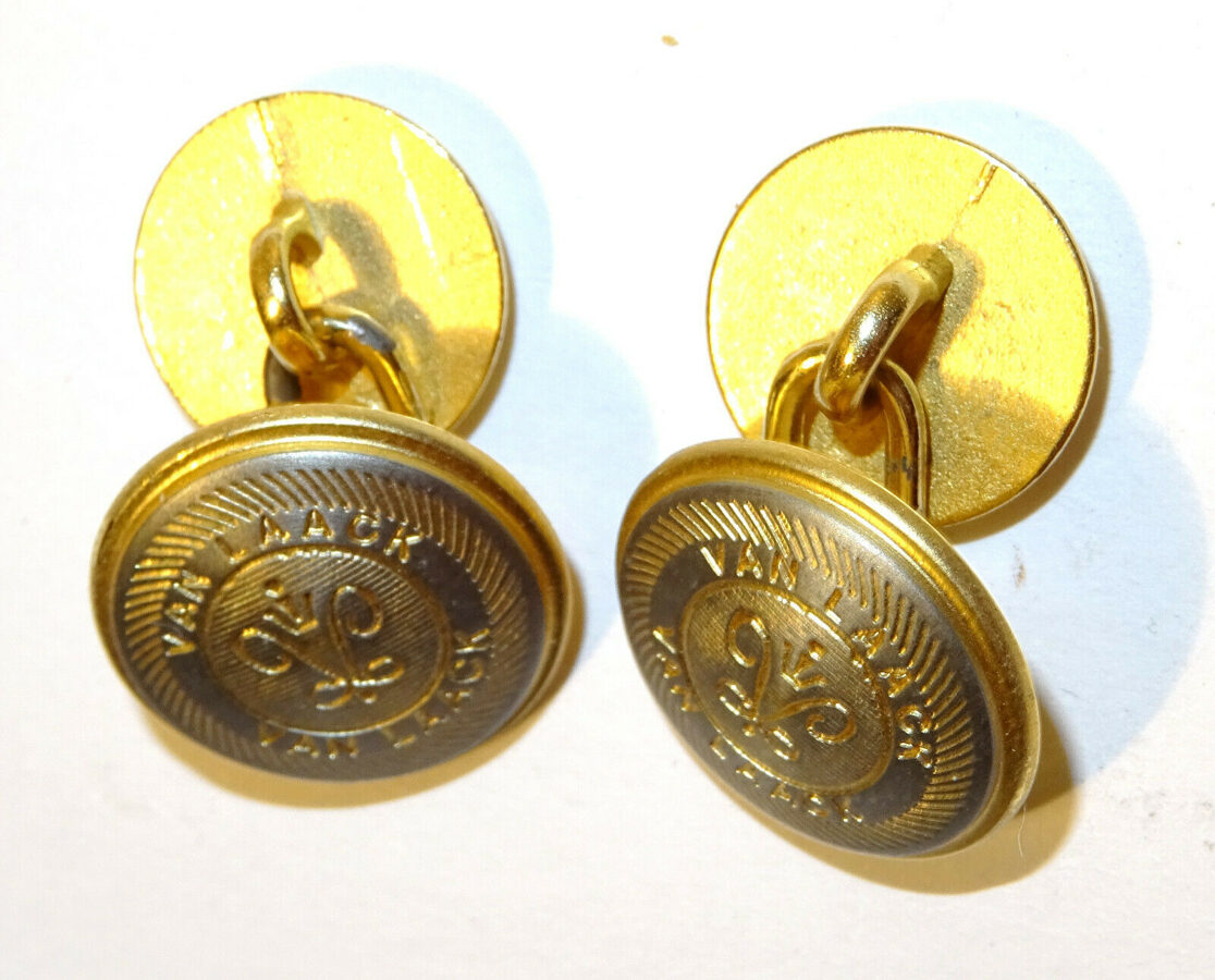 VAN LAACK Manschettenknöpfe Goldfarben Vintage Cuff Links 16mm