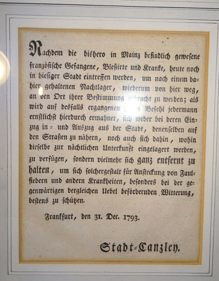 1793 Frankfurt Dokument Kulmbach Fleckfieber Faulfieber Stadt-Canzley Epidemie