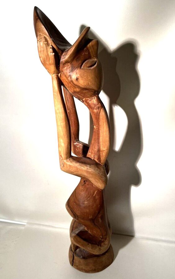 Afrikanische Figur Holz Schnitzerei Afrika Figure Wood 49cm.