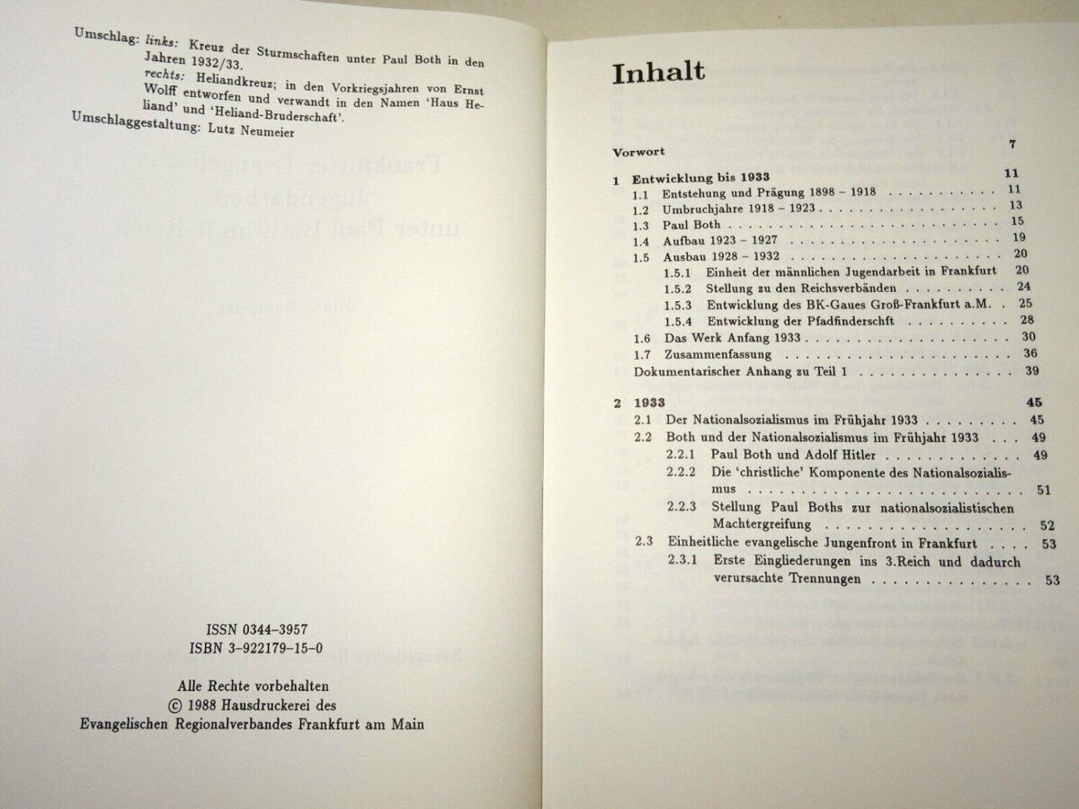 Neumeier: Frankfurter Evangelische Jugendarbeit unter Paul Both im 3. Reich 1988