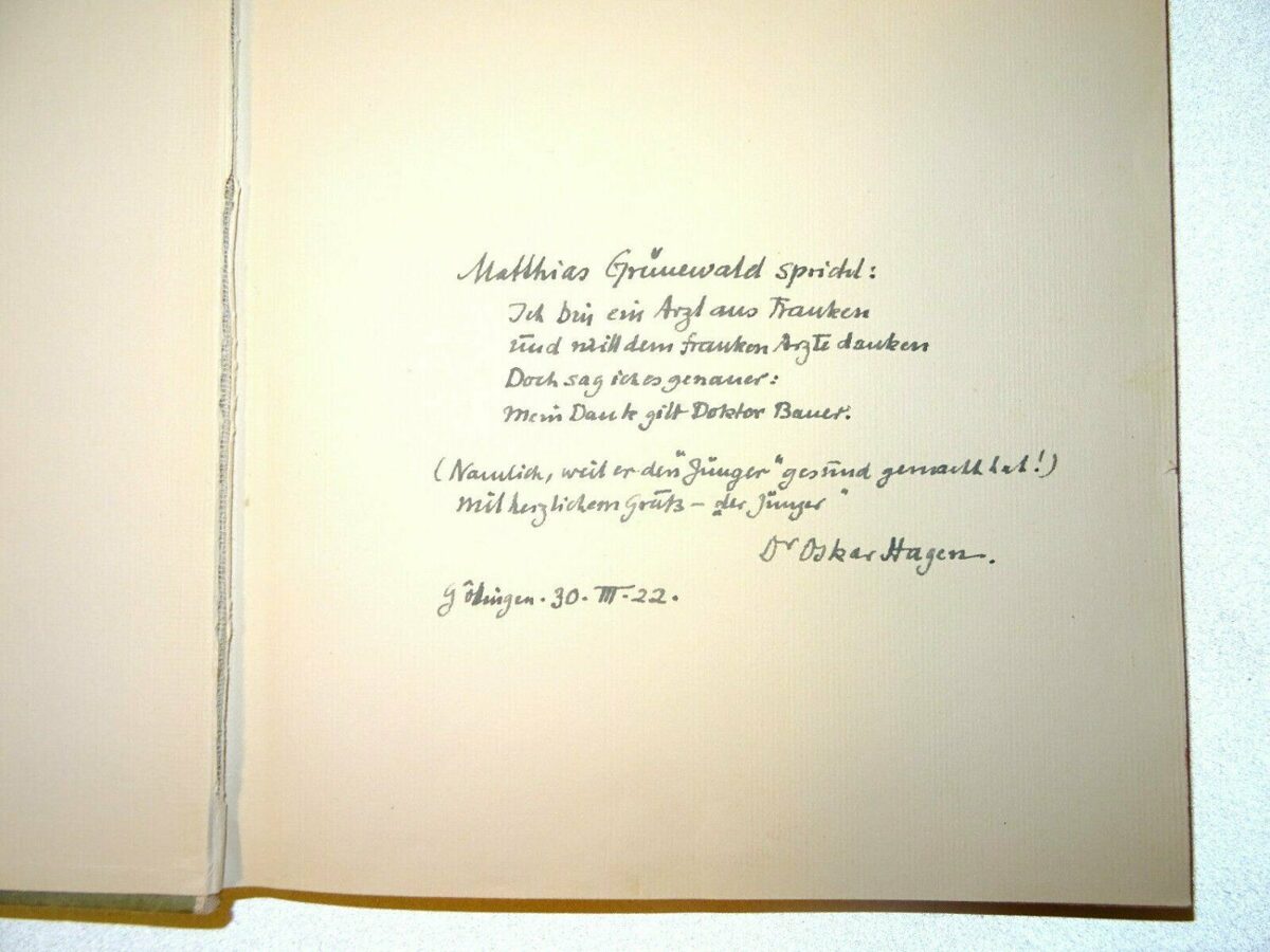 Oskar Hagen (SIGNIERT) Matthias Grünewald 3.Auflage 121 Bilder. Piper, 1922 