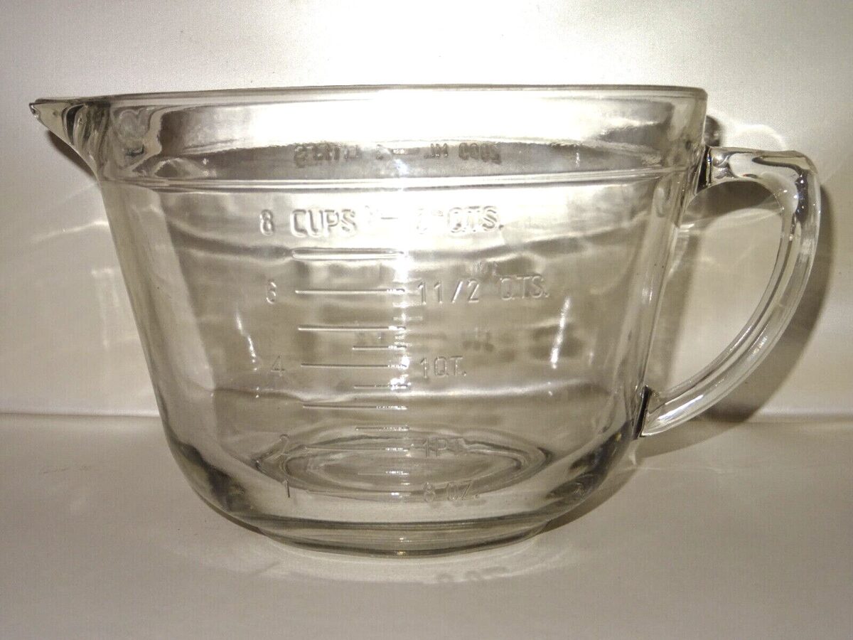 Anchor Hocking USA Messbecher Schüssel Vintage Glas 2 Liter Pint Cup OZ