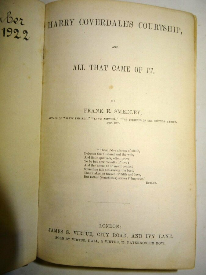 Smedley: Harry Coverdale´s Courtship and All that came of it. ca 1855