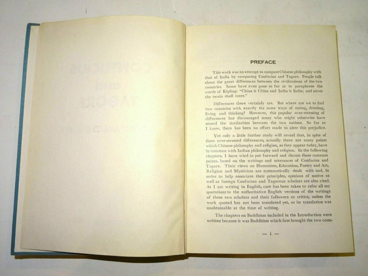 Confucius and Tagore. A Comparative Study. By Sampson C.Shen. Preface: 1960