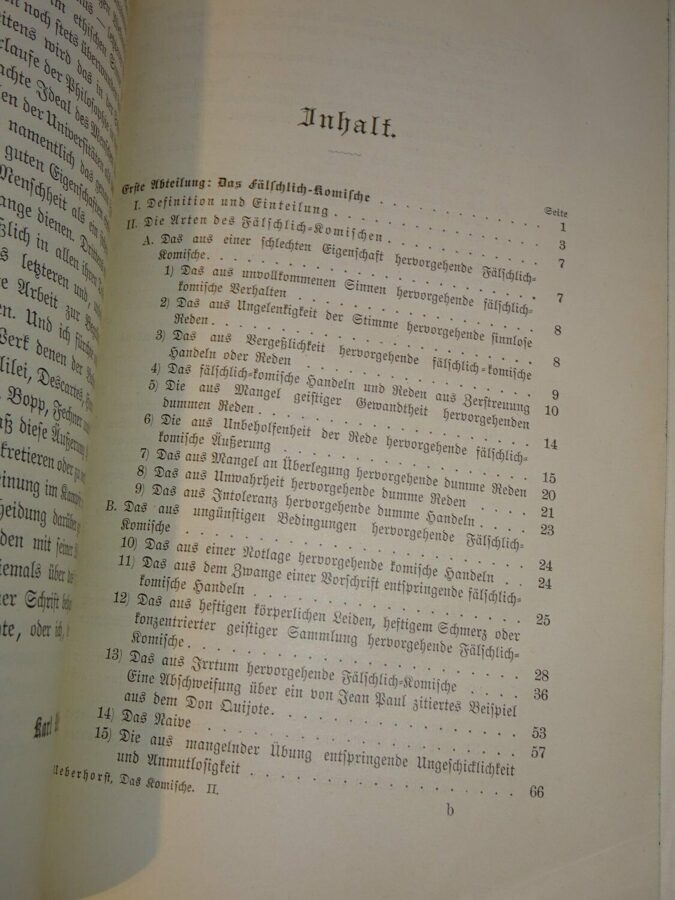 Dr. Karl Ueberhorst: Das Komische, Band 2. Wigand-Verlag 1900