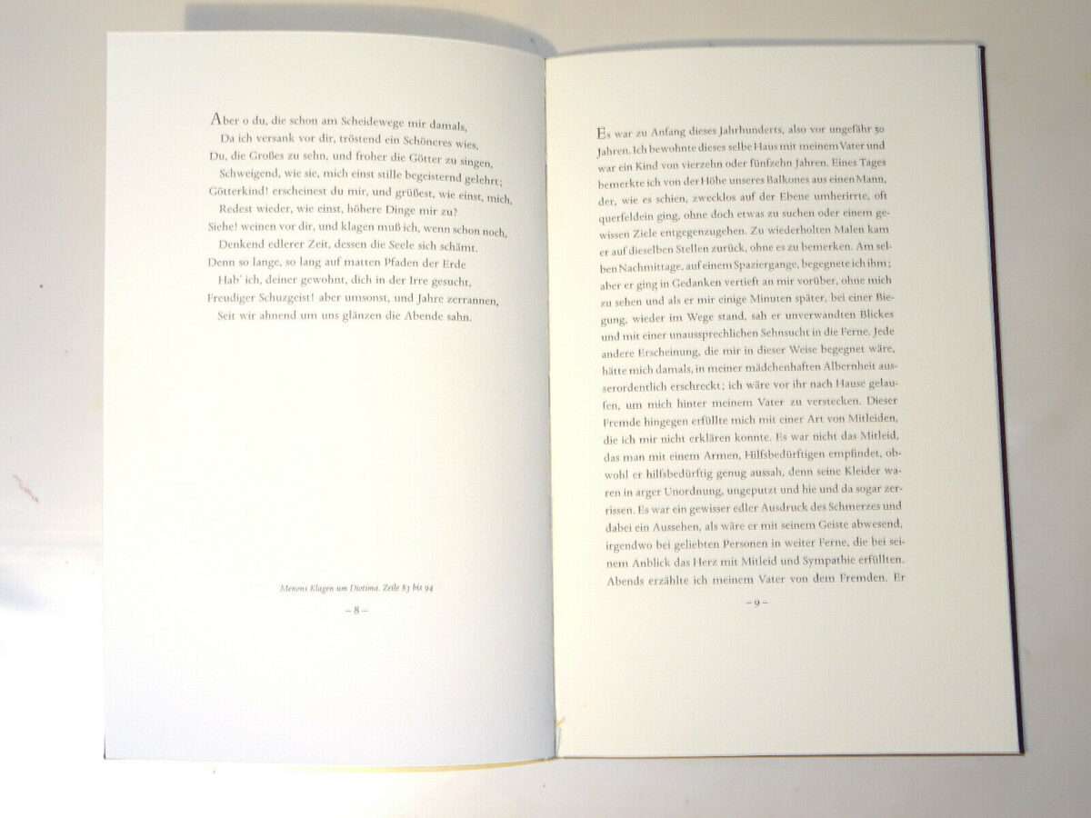 Hölderlins Verstummen. Selbstzeugnisse aus seinem Werk. Ars librorum 1964.