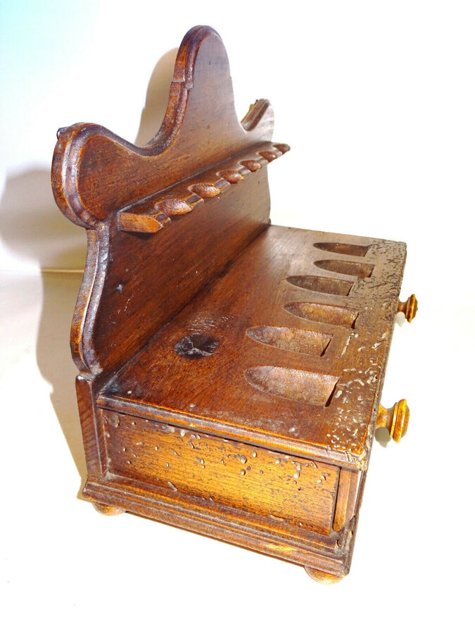 Pfeifenhalter PFEIFENSTÄNDER mit Schubladen für 6 Pfeifen Antik-Stil, Vintage 