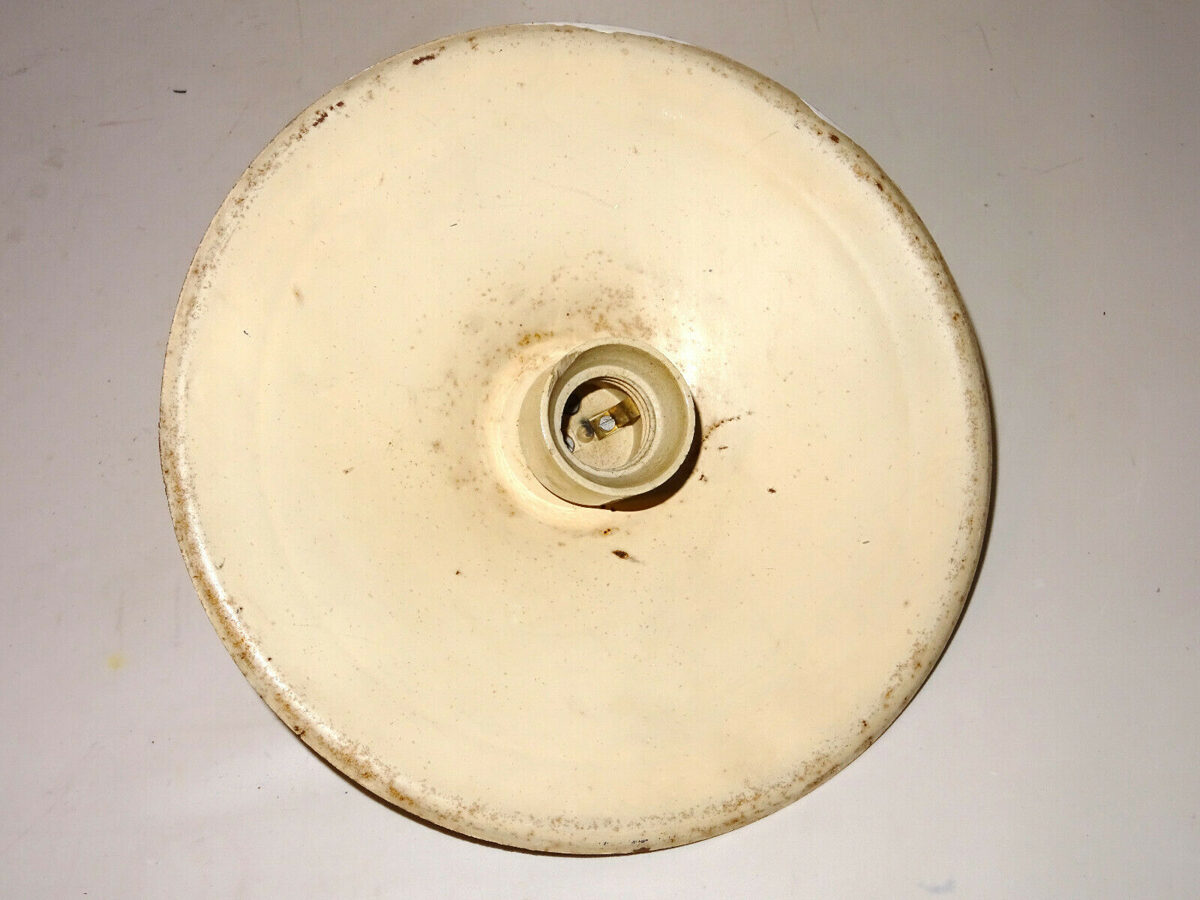 alte Emaillelampe Emaille Tellerlampe, 22,5cm Art Deco Industrie Design Vintage