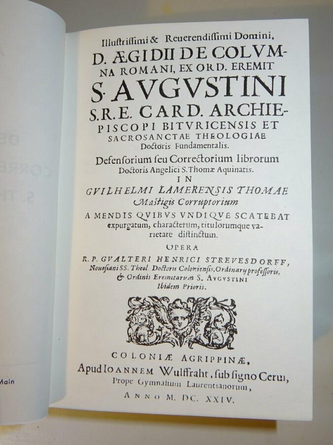 Romanus: Defensorium Seu Correctorium Librorum S.Thomae Aquinatis Nachdruck 