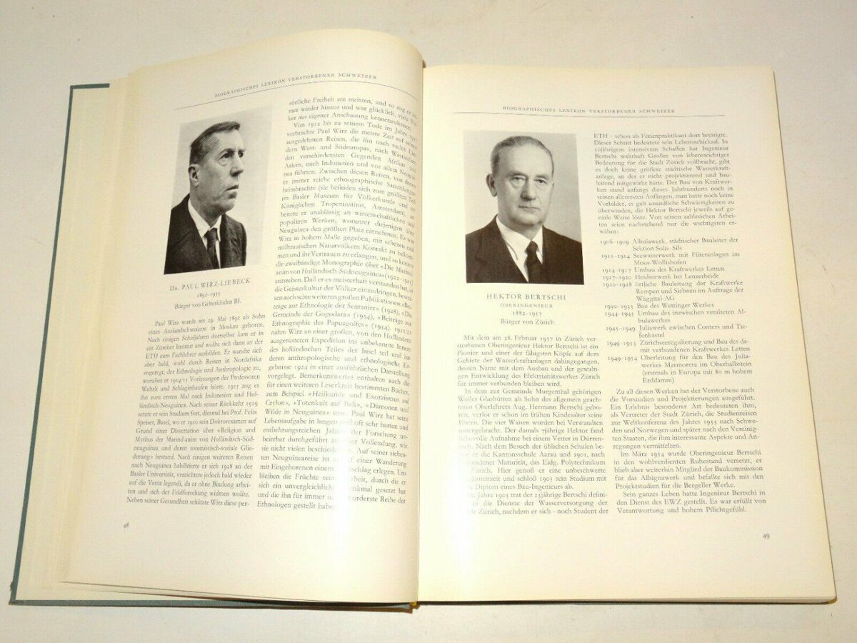 IN MEMORIAM / Biographisches Lexikon verstorbener Schweizer V.Band 1961