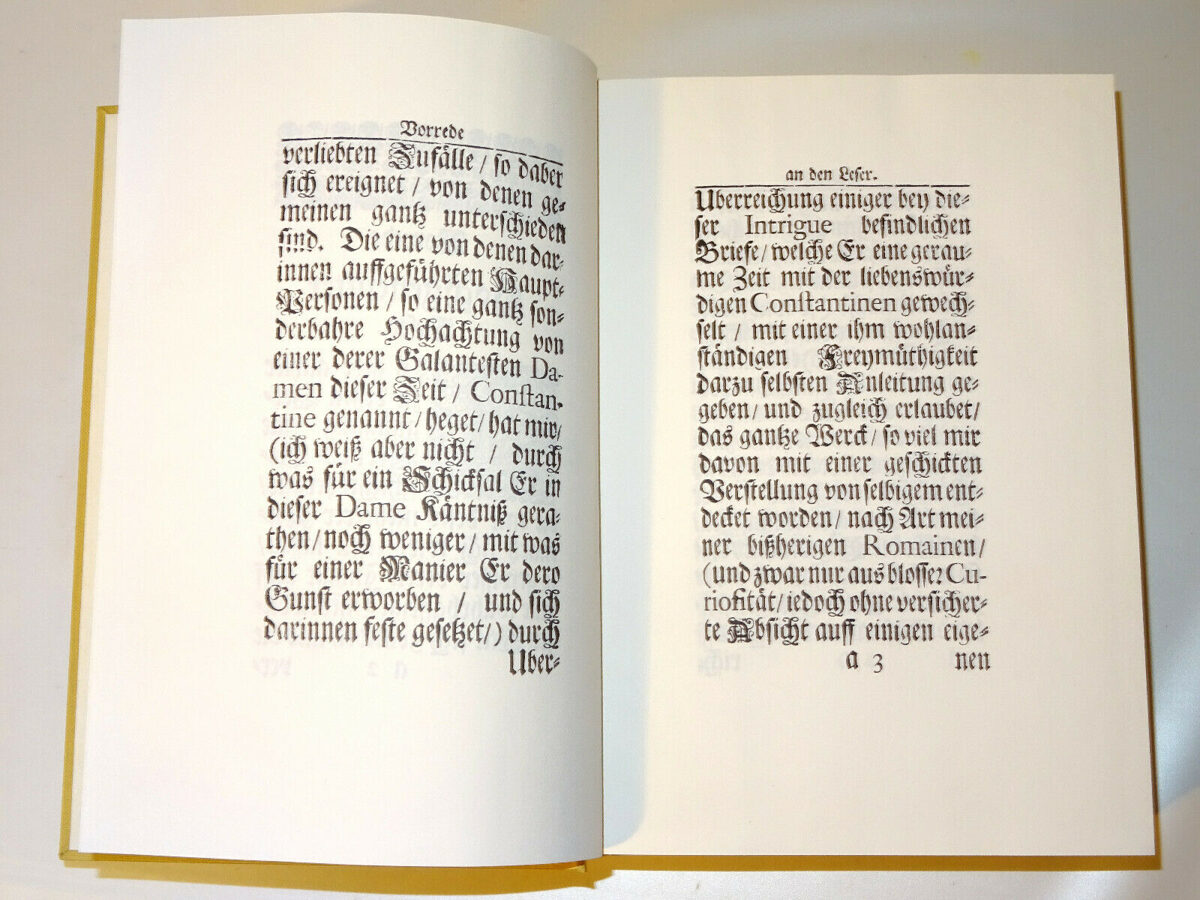 Bohse: Die Liebenswürdige Europäerin Constantine. Minerva Nachdruck 1698-1970