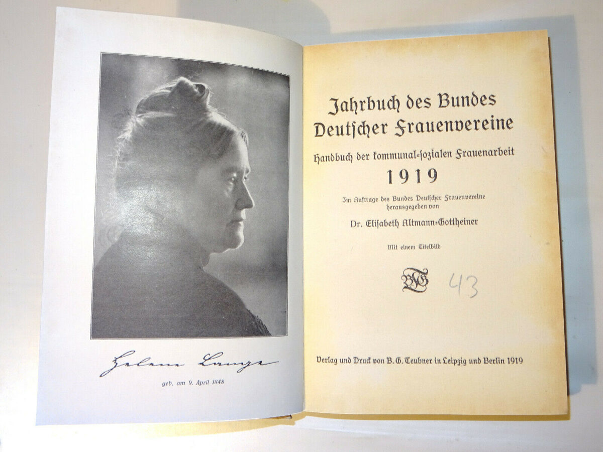 Jahrbuch des Bundes Deutscher Frauenvereine Kommunal-sozialen Frauenarbeit 1919
