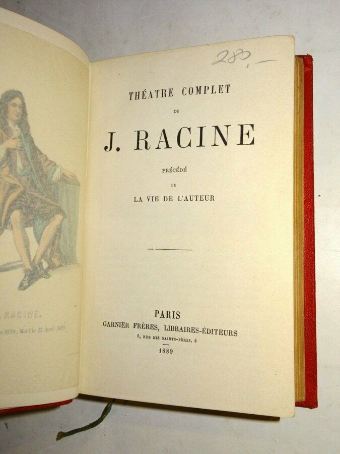Theatre Complet de J. Racine Precede de La Vie de L´Auteur 1889