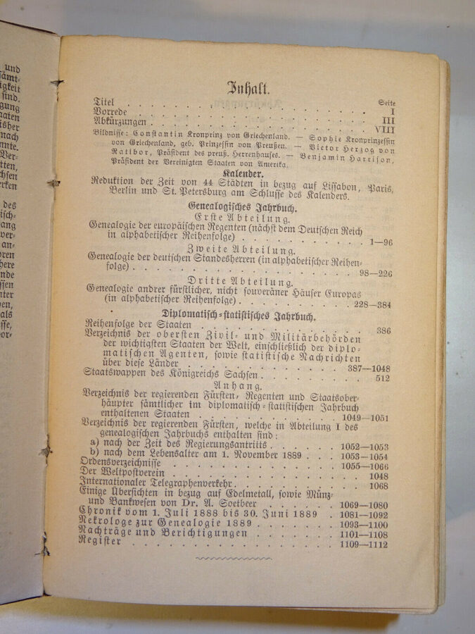 Gothaischer genealogischer Hof-Kalender diplomatisch-statistischem Jahrbuch 1890