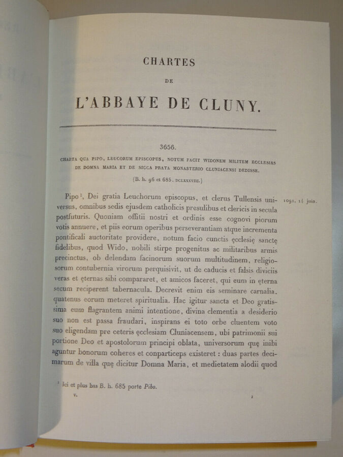 Bruel: RECUEIL DES CHARTES DE L´ABBAYE DE CLUNY, Tome V. Nachdruck 1894-1974