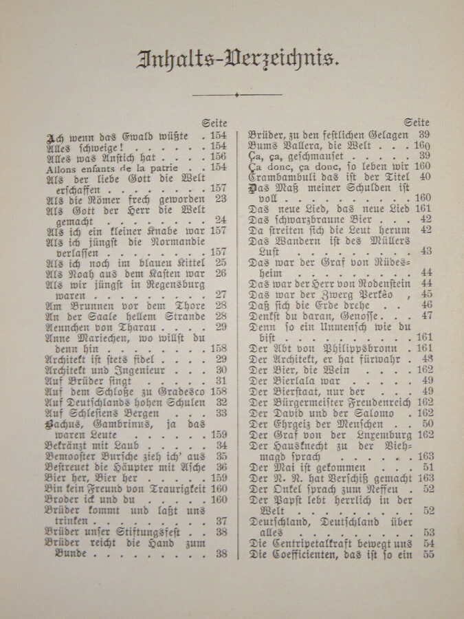 Liederbuch für deutsche Techniker 1895. Barnewitz, Verein "Vulkan"