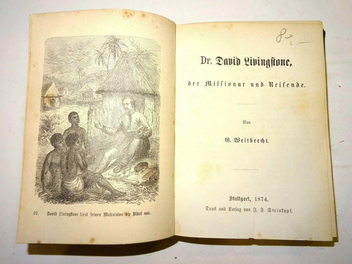 Flattich, Livingstone, Barth, Stein. Lebensbilder, 4in1 Steinkopf-Verlag 1873