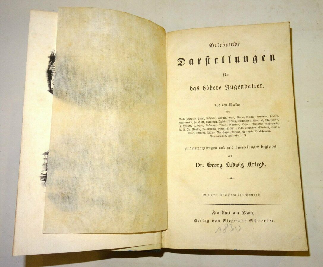 Georg Ludwig Kriegk. Belehrende Darstellungen für das höhere Jugendalter. 1830