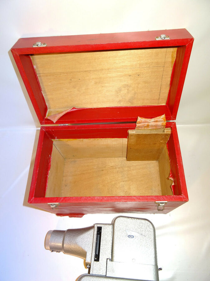 Alter GNOME Dia-Projektor Dia-Betrachter Stahl Vintage in Holzkoffer
