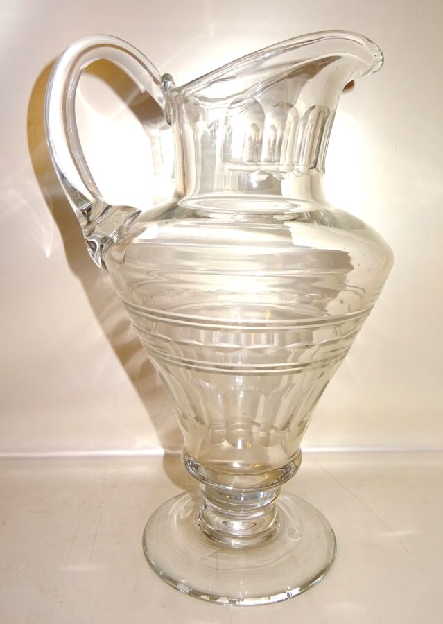 Antiker Biedermeier Historismus Glaskrug Krug Glas geschliffen 27cm Top-Zustand