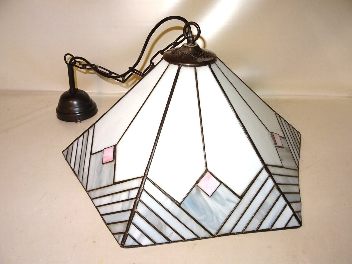 Honsel Deckenlampe Hängeleuchte Lampe Leuchte Tiffany-Stil Bleiverglasung TOP