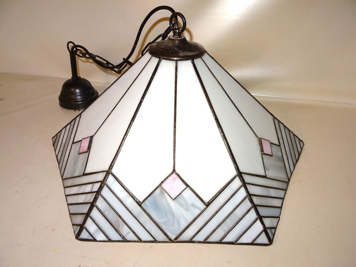 Honsel Deckenlampe Hängeleuchte Lampe Leuchte Tiffany-Stil Bleiverglasung TOP