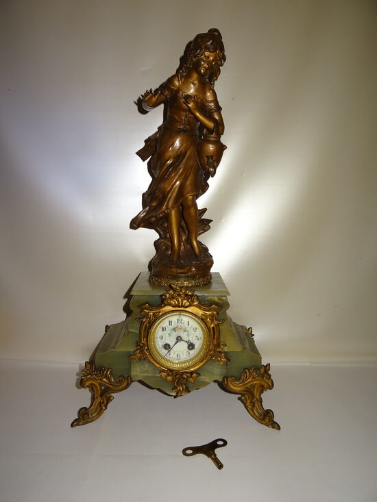 Französische Kaminuhr. La Cruche Cassee. Par Francois Moreau. Jugendstil