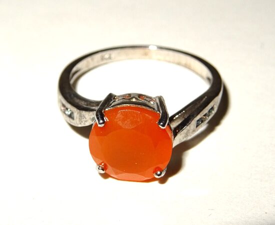 925 Silberring Sterling Silber Ring mit Karneol Silver ⌀17mm 2,7g gebraucht
