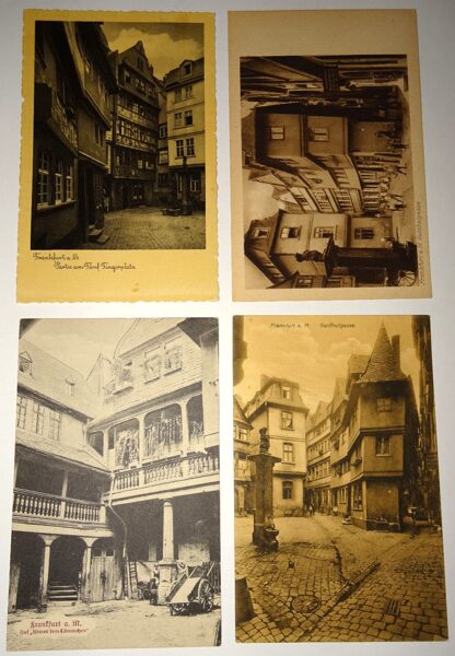 4xAk Postkarte Frankfurt a.M. Ansichtskarte antik Altstadt Fünf Finger Goldhut