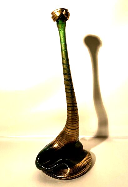 Düsterhaus Vase Glas Design Schlangenform 31cm