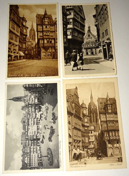 4xAk Postkarte Frankfurt a.M. Ansichtskarte antik Alter Markt Römerberg