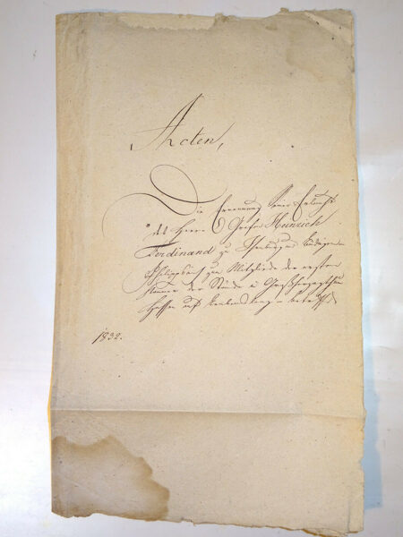 1832 Dokument Urkunde, Landgraf Hessen Adel Handschrift, Ferdinand von Isenburg