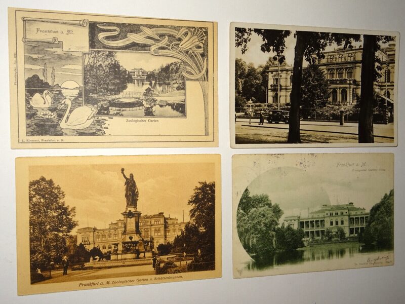 4xAk Postkarte Frankfurt a.M. Ansichtskarte antik Zoologischer Garten