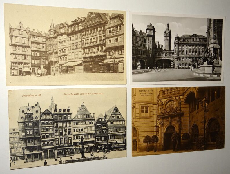 4xAk Postkarte Frankfurt a.M. Ansichtskarte antik Rathaus Römerberg Römer
