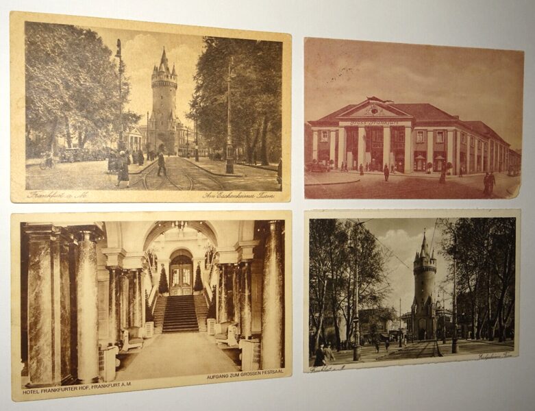 4xAk Postkarte Frankfurt a.M. Ansichtskarte antik Eschenheimer Turm Frankfurter