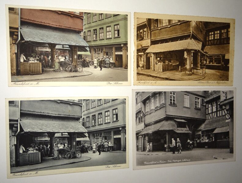 4xAk Postkarte Frankfurt a.M. Ansichtskarte antik Altstadt Schirn Schirne