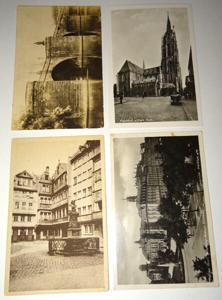 4xAk Postkarte Frankfurt a.M. Ansichtskarte antik Dom Alte Brücke Universität