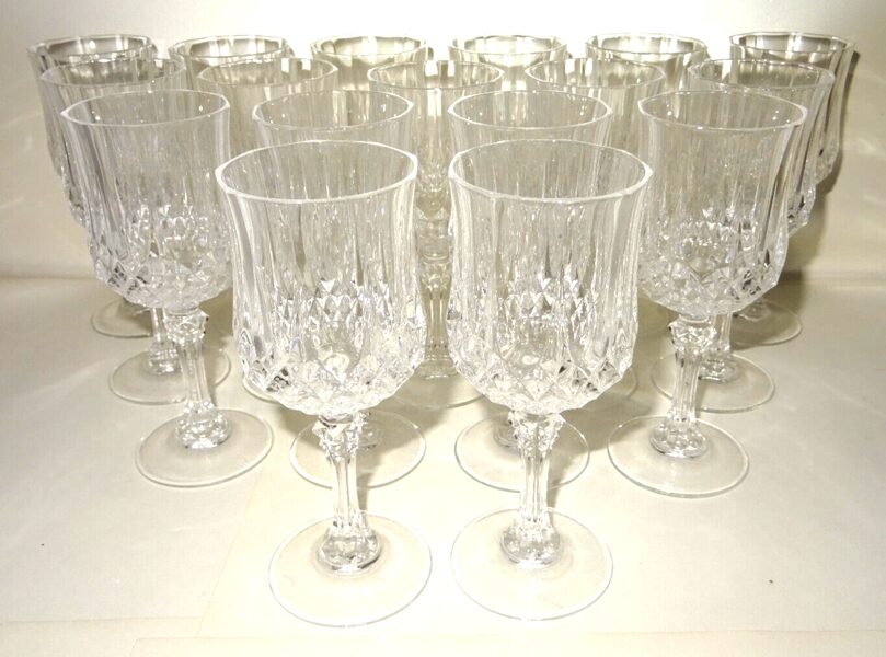 17 x Cristal D´Arques Longchamp Weinglas H 14,7cm Kristall Gläser Vintage