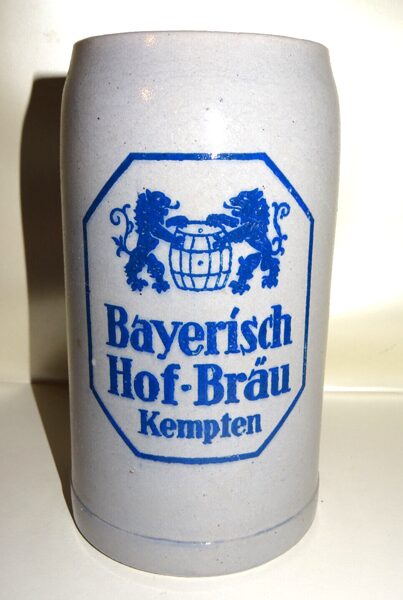 Bayerisch Hof-Bräu Kempten Bierkrug Bier Krug 1L Steingut Vintage H:18,5cm